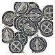Medaglia San Benedetto metallo argentato 3 cm s3