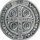 Medalik święty Benedykt metal posrebrzany 3cm s3
