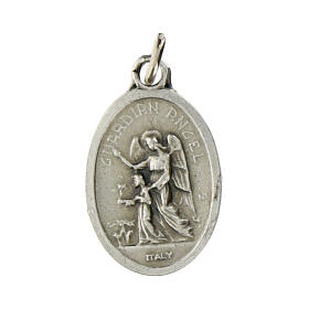 Guardian Angel oval medal, oxidised metal 20mm