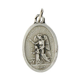 Medaglia Angelo Custode ovale metallo ossidato 20 mm