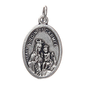 Medaille Madonna von Karmel oval oxidiertes Metall 20 mm