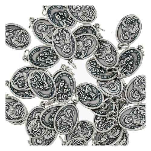Medalha Nossa Senhora Carmo oval metal oxidado 20 mm 3