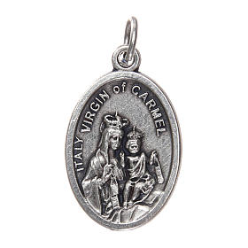 Our Lady of Mount Carmel medal, oxidised metal 20mm