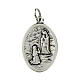 Our Lady of Lourdes oval medal in oxidised metal 20mm s1