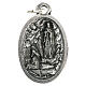 Our Lady of Lourdes oval medal in oxidised metal 20mm s1