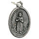 Our Lady of Lourdes oval medal in oxidised metal 20mm s2
