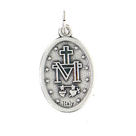 Medaille Wundertätige Madonna oval oxidiertes Metall 20 mm