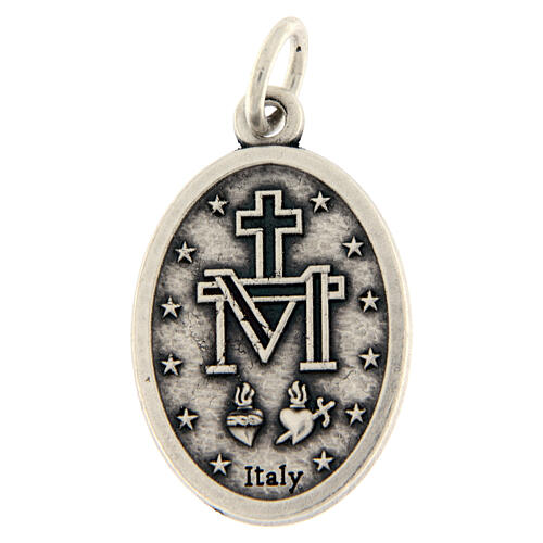 Medaille Wundertätige Madonna oval oxidiertes Metall 20 mm 4