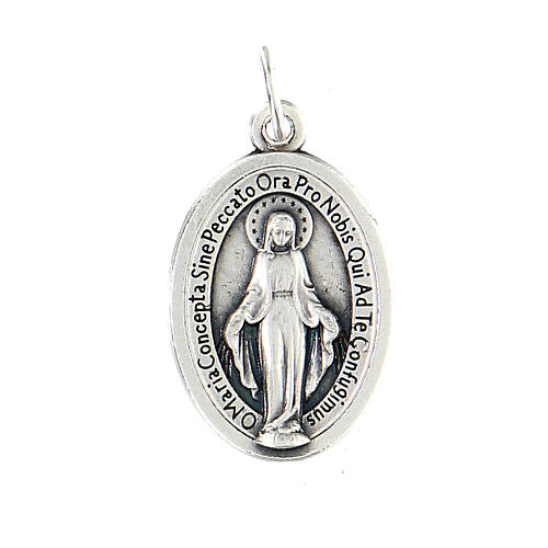 Medaille Wundertätige Madonna oval oxidiertes Metall 20 mm 1