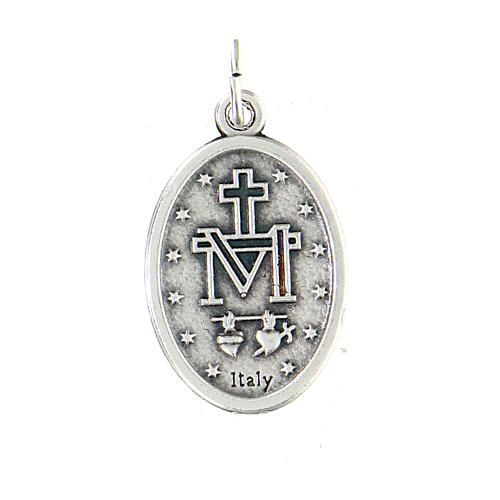 Medaille Wundertätige Madonna oval oxidiertes Metall 20 mm 2