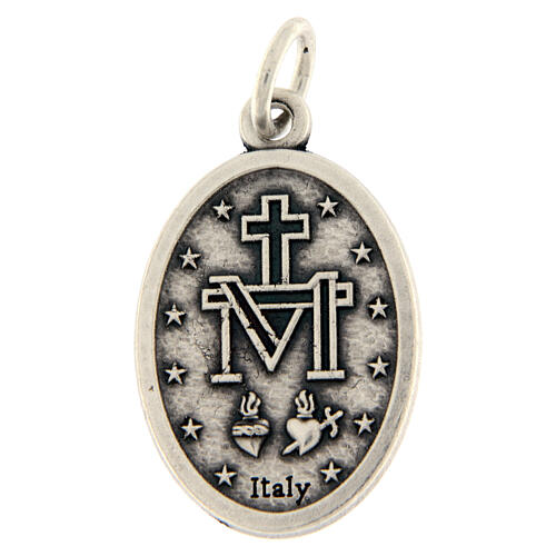 Miraculous Medal oval, in oxidised metal 20mm 4