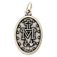 Miraculous Medal oval, in oxidised metal 20mm s4