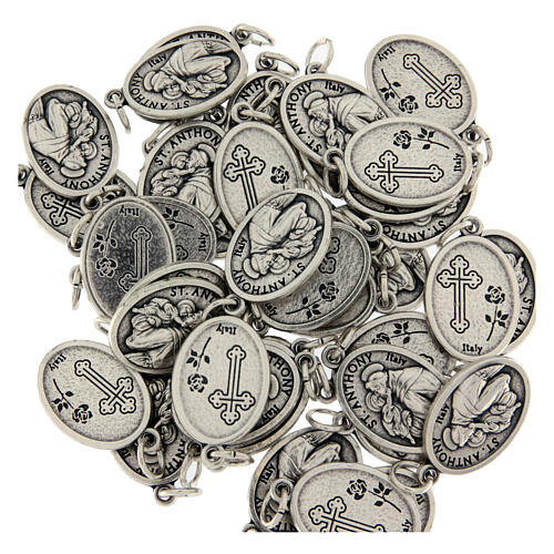Medaglia devozionale Sant'Antonio ovale metallo 20 mm 5