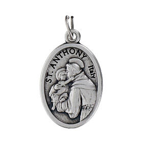 Medalha devocional Santo António oval metal 20 mm