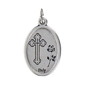 Medalha devocional Santo António oval metal 20 mm