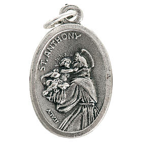Saint Anthony devotional oval medal in metal 20mm