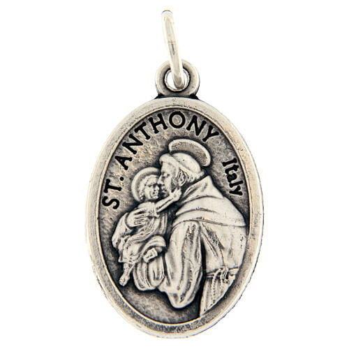 Saint Anthony devotional oval medal in metal 20mm 3