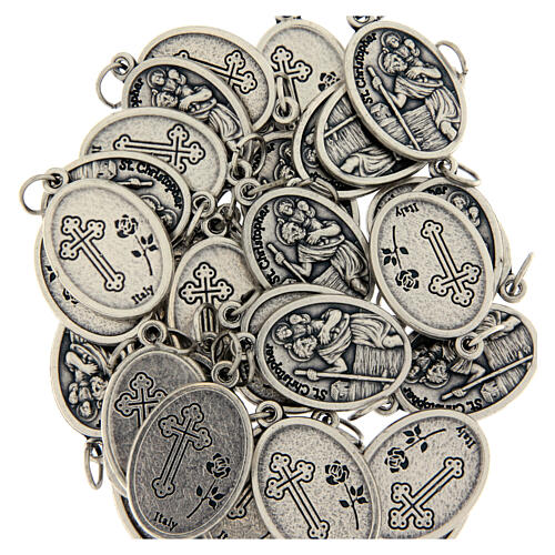 Medalha devocional São Cristóvão metal oxidado 20 mm 5