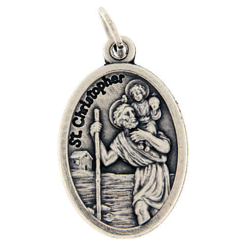 Saint Christopher devotional medal in metal 20mm 3