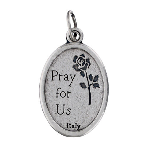 Saint Francis medal in oxidised metal 20mm 2