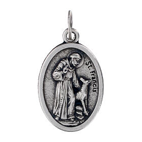 Saint Francis medal in oxidised metal 20mm