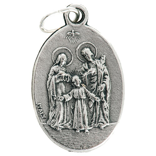 Medalla de la Sagrada Familia metal oxidado ovalada 20mm 2