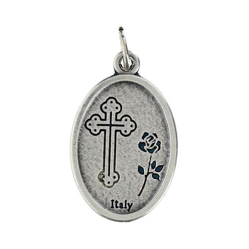 Saint Joseph oval medal in oxidised metal 20mm 2