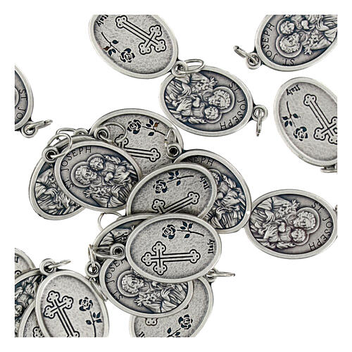 Saint Joseph oval medal in oxidised metal 20mm 3