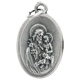 Medalla San José de metal oxidado ovalada 20mm
