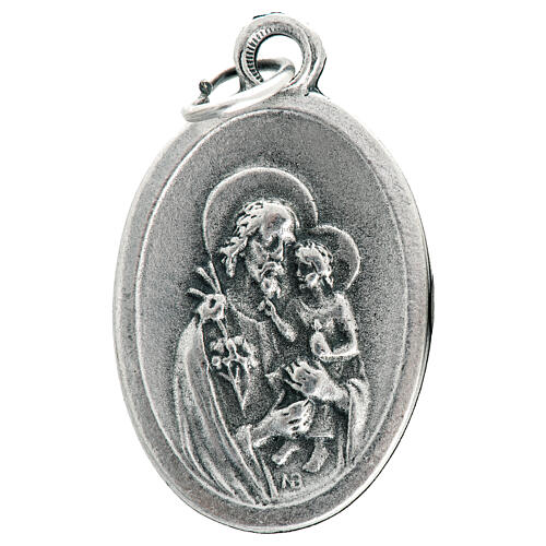 Medalla San José de metal oxidado ovalada 20mm 1