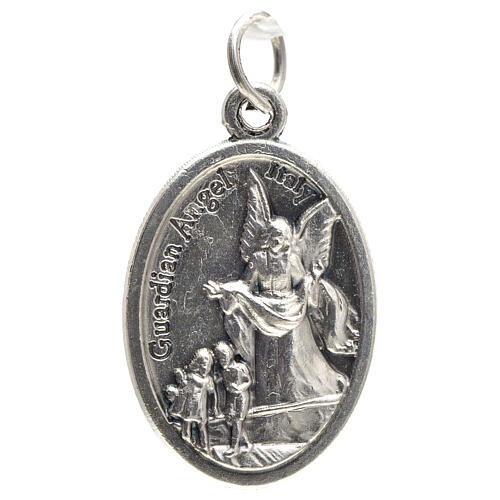 Medalla devocional de San  Miguel de metal oxidado 20mm. 2