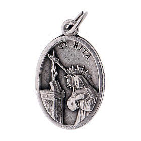 Medaille Heilige Rita oxidiertes Metall 20 mm