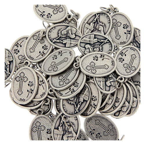 Medaglia Santa Rita metallo ossidato 20 mm 6