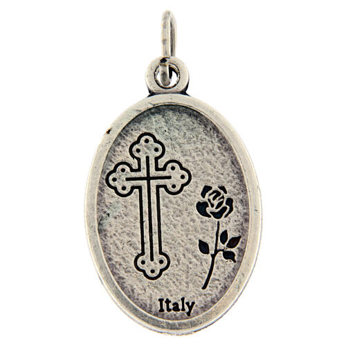 Saint Rita medal in oxidised metal 20mm 5