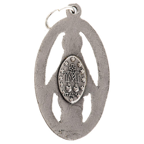 Medaglia Miracolosa traforata metallo ossidato 32 mm 2