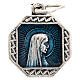 Medalla de la Virgen de Lourdes con esmalte azul 12mm s2