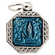 Medaglia Madonna Lourdes smalto azzurro 12 mm s1