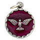 Confirmation medal, red enamel and Holy Spirit 18mm s1