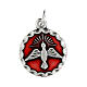 Confirmation medal, red enamel and Holy Spirit 18mm s1