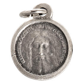 Face of Christ round medal in silver metal 16mm