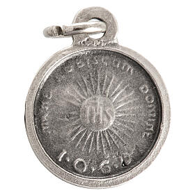 Face of Christ round medal in silver metal 16mm