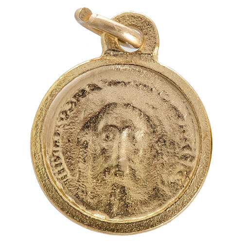 Face of Christ round medal in golden metal 16mm 1