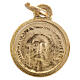 Face of Christ round medal in golden metal 16mm s1