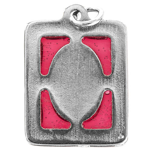 Medalha Fátima rectangular esmaltada 25 mm 2