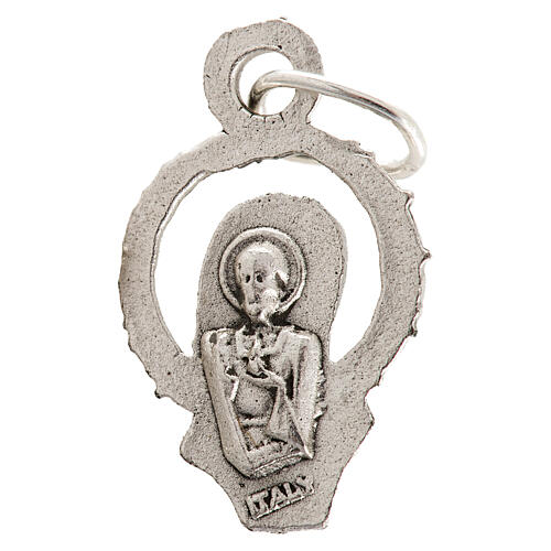 Medal of Our Lady praying, silver metal 17mm 2