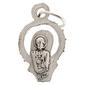Medaglia Madonna in preghiera metallo argentato 17 mm