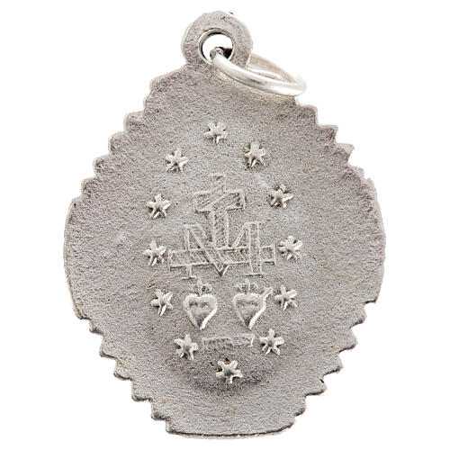 Medaille Wundertätige Madonna oval oxidiertes Metall 24 mm 2