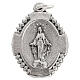 Miraculous Medal, oval and decorated, in oxidised metal 24mm s1