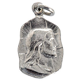 Medalik twarz Chrystusa metal posrebrzany 19mm