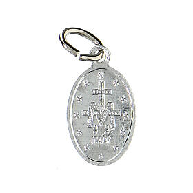 Miraculous Medal in steel and light blue enamel 15mm
